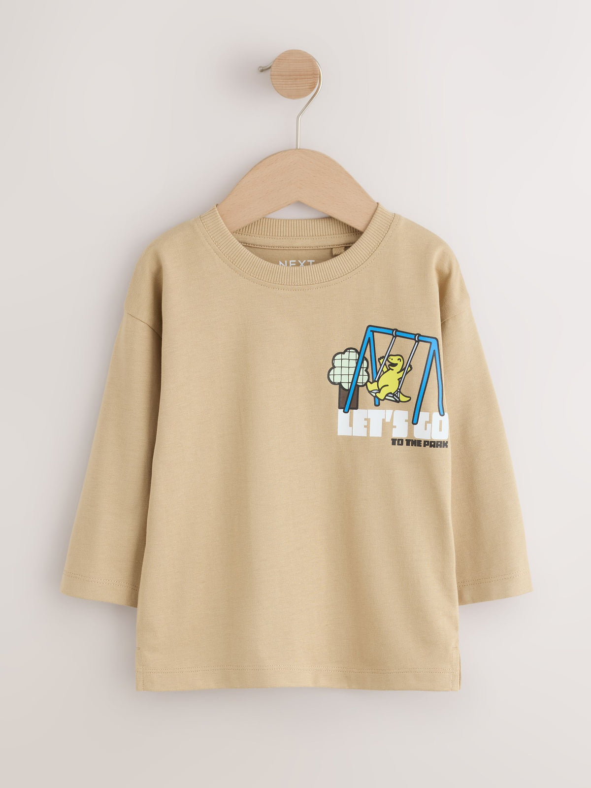 Dsiney Kidz - Brown Dinosaur Long Sleeve Graphic T-Shirt (3mths-7yrs) image 1
