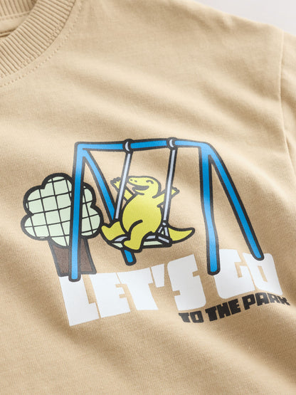 Dsiney Kidz - Brown Dinosaur Long Sleeve Graphic T-Shirt (3mths-7yrs) image 3