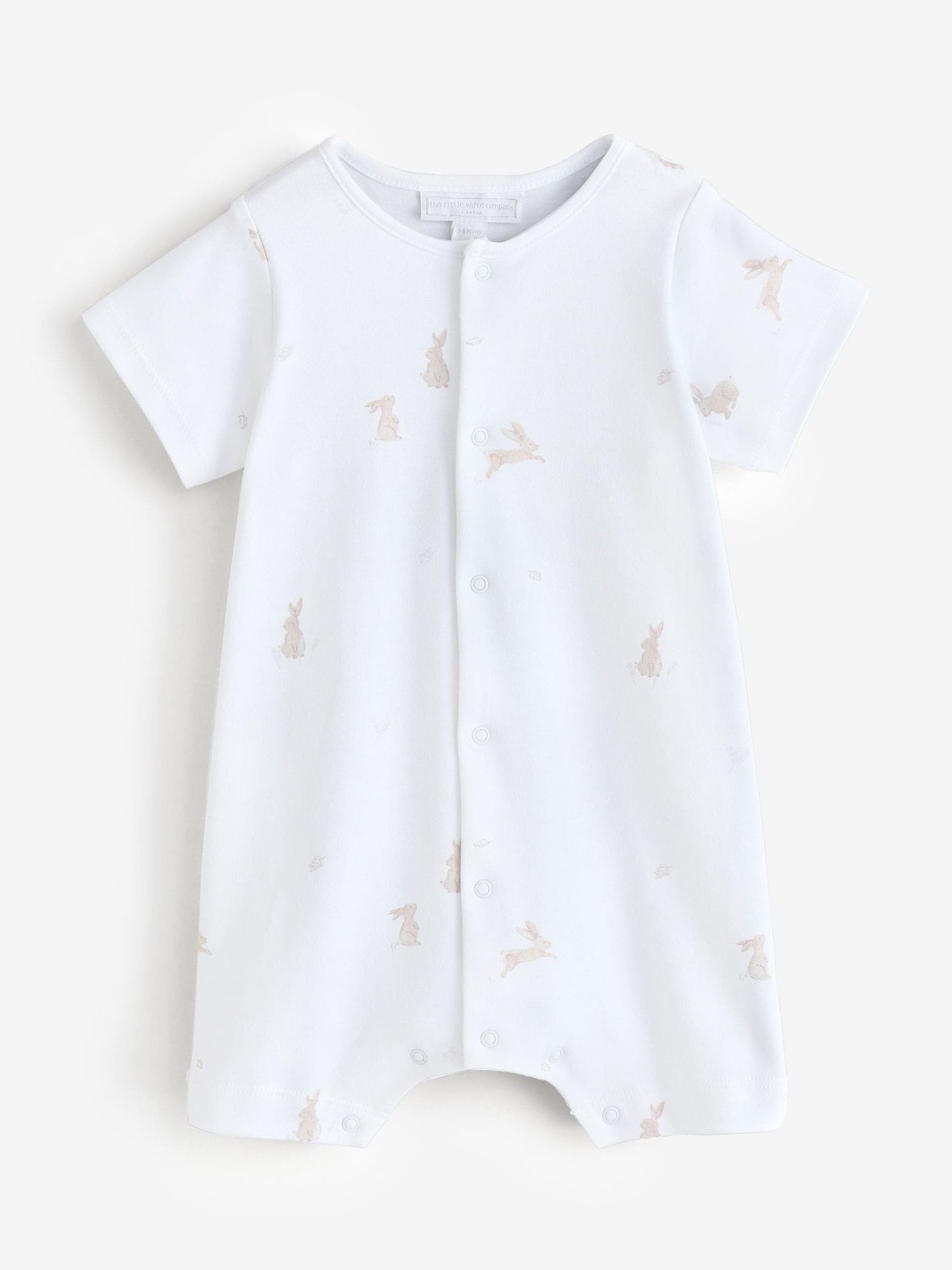 The White Company White Cotton Playful Bunnies Rompersuit image 5