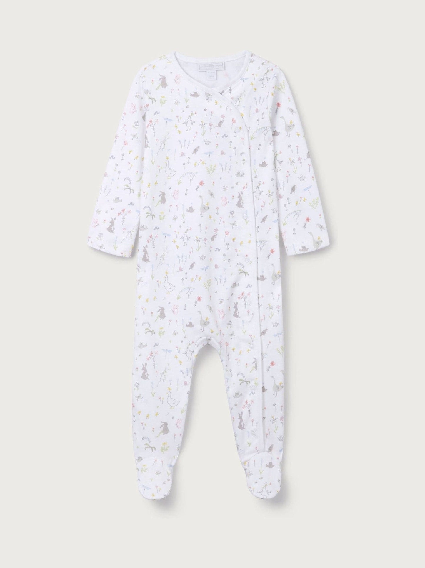 The White Company White Cotton Spring Scene Wrap Sleepsuit image 1