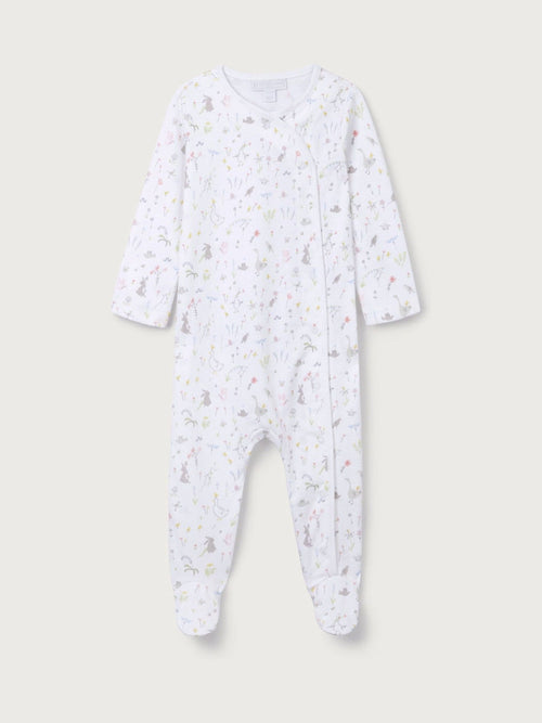 The White Company White Cotton Spring Scene Wrap Sleepsuit image 1