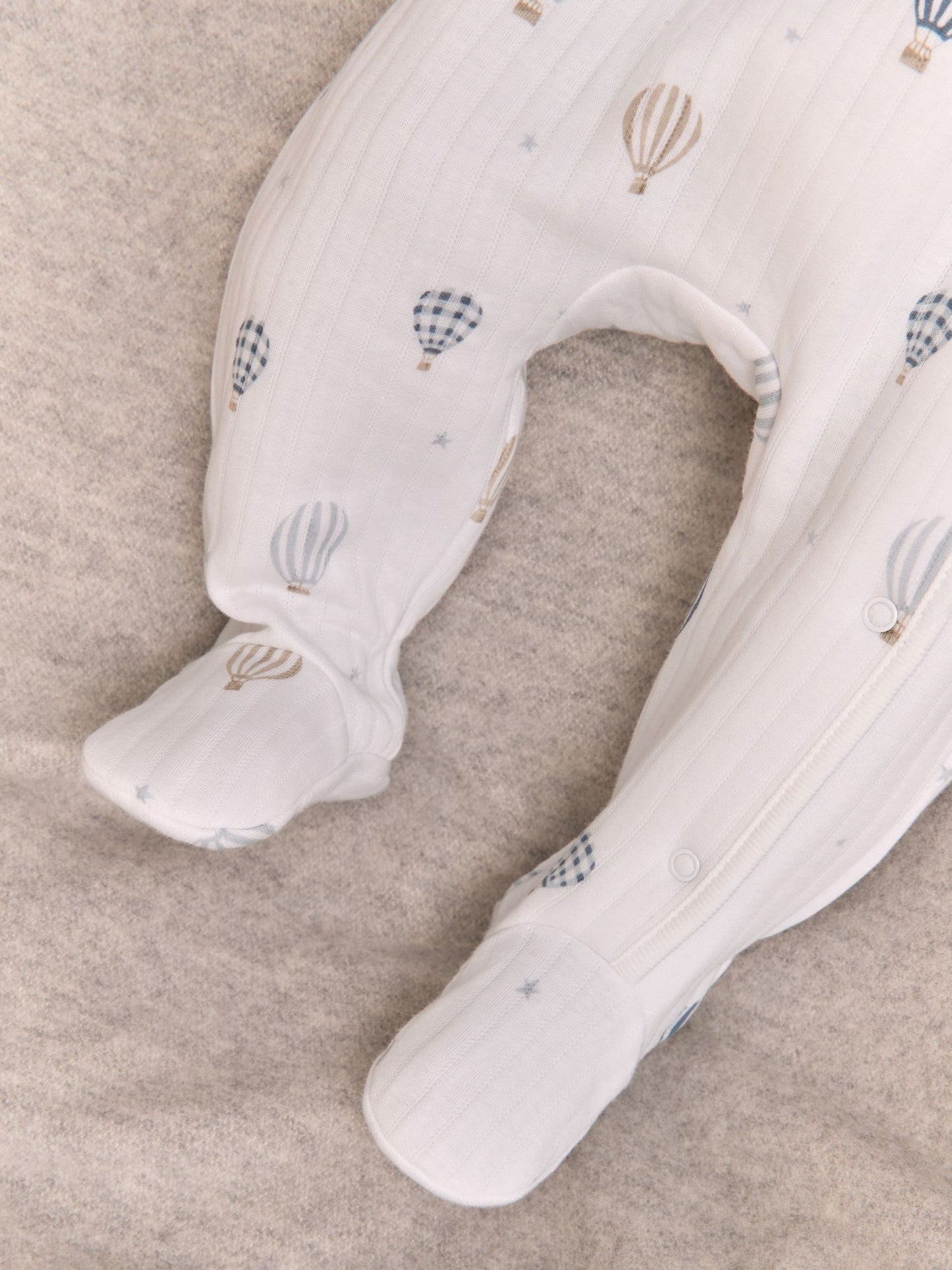 The White Company White Cotton Blend Quilted Hot Air Balloon Sleepsuit image 4