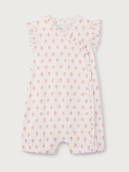 The White Company Pink Cotton Frill Wrap Daisy Block Print Rompersuits image 5