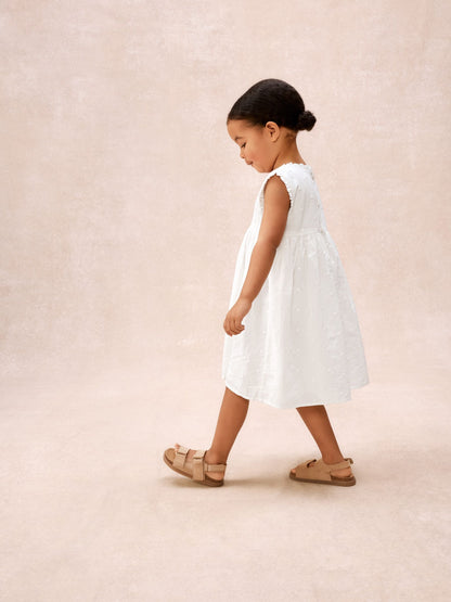 The White Company White Cotton Hand Smocked Dot Sleeveless Dress image 4