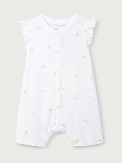 The White Company White Cotton Pointelle Lemon Rompersuit image 5