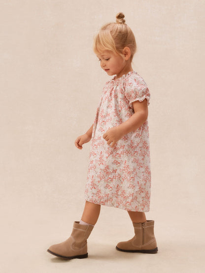 The White Company Pink Cotton Petunia Floral Hand Smocked Dress image 3