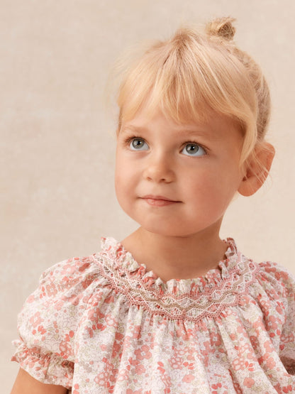 The White Company Pink Cotton Petunia Floral Hand Smocked Dress image 4