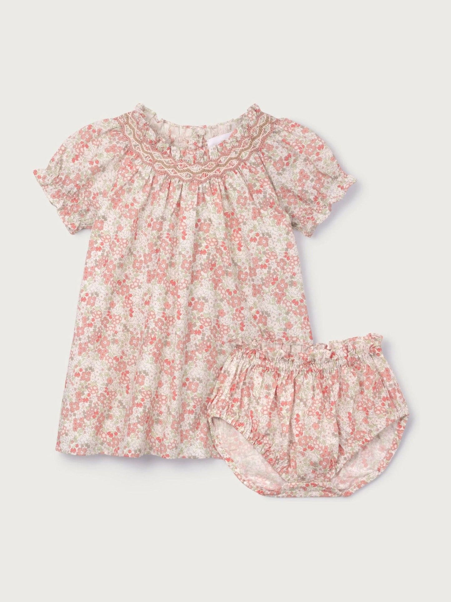 The White Company Pink Cotton Petunia Floral Hand Smocked Dress image 5