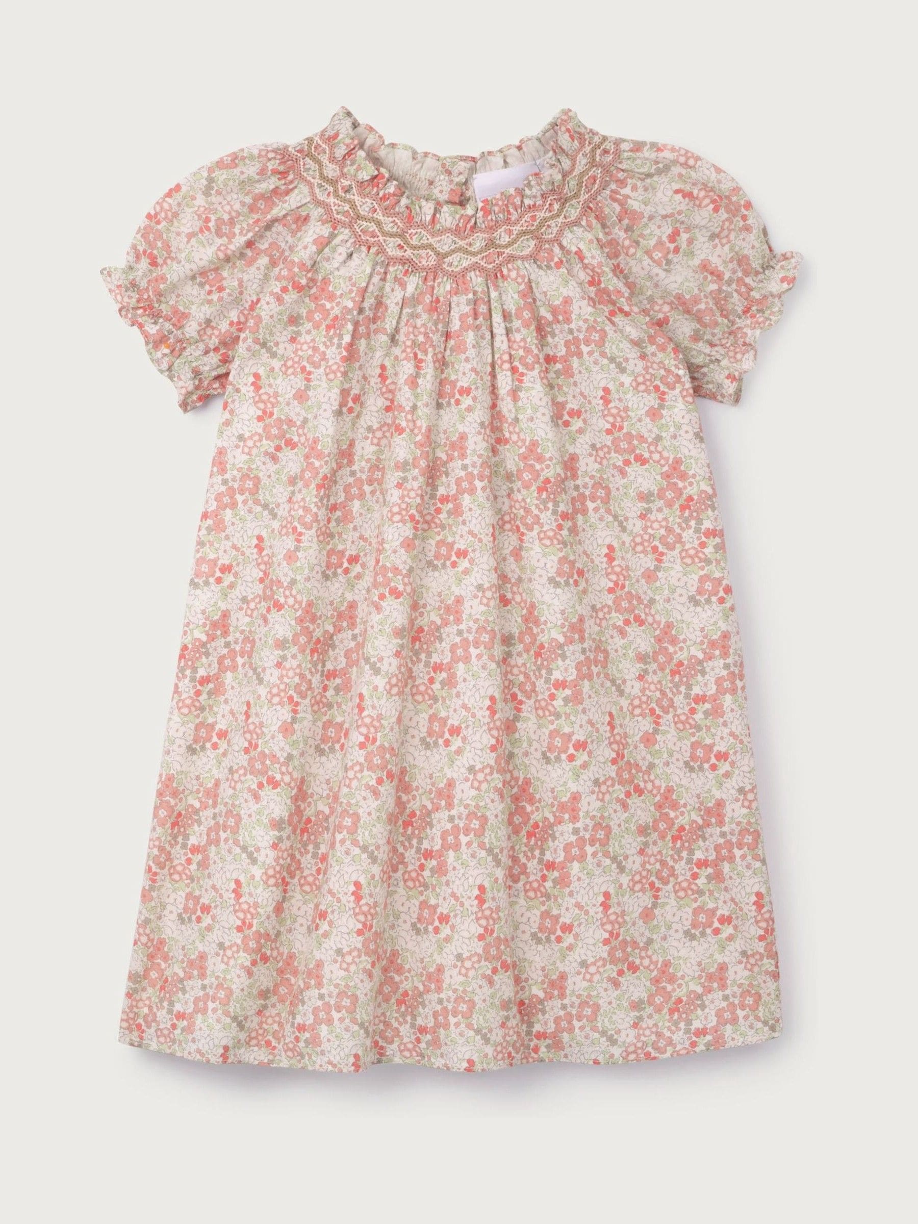 The White Company Pink Cotton Petunia Floral Hand Smocked Dress image 6