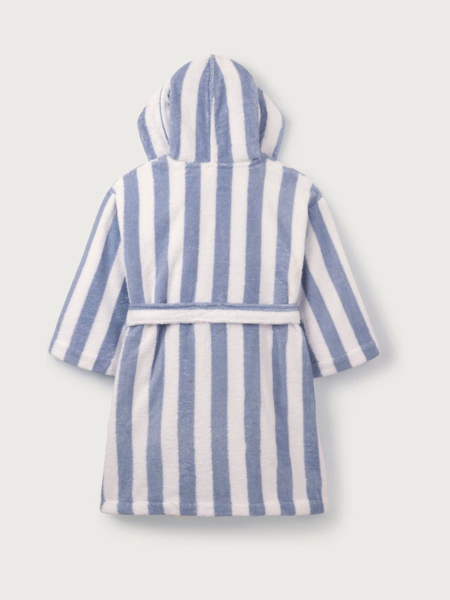 The White Company Blue Cotton Wide Stripe Towelling Robe image 6