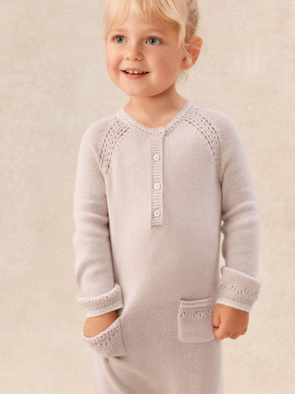The White Company Pink Baby Pointelle Knitted Romper With Cashmere image 3