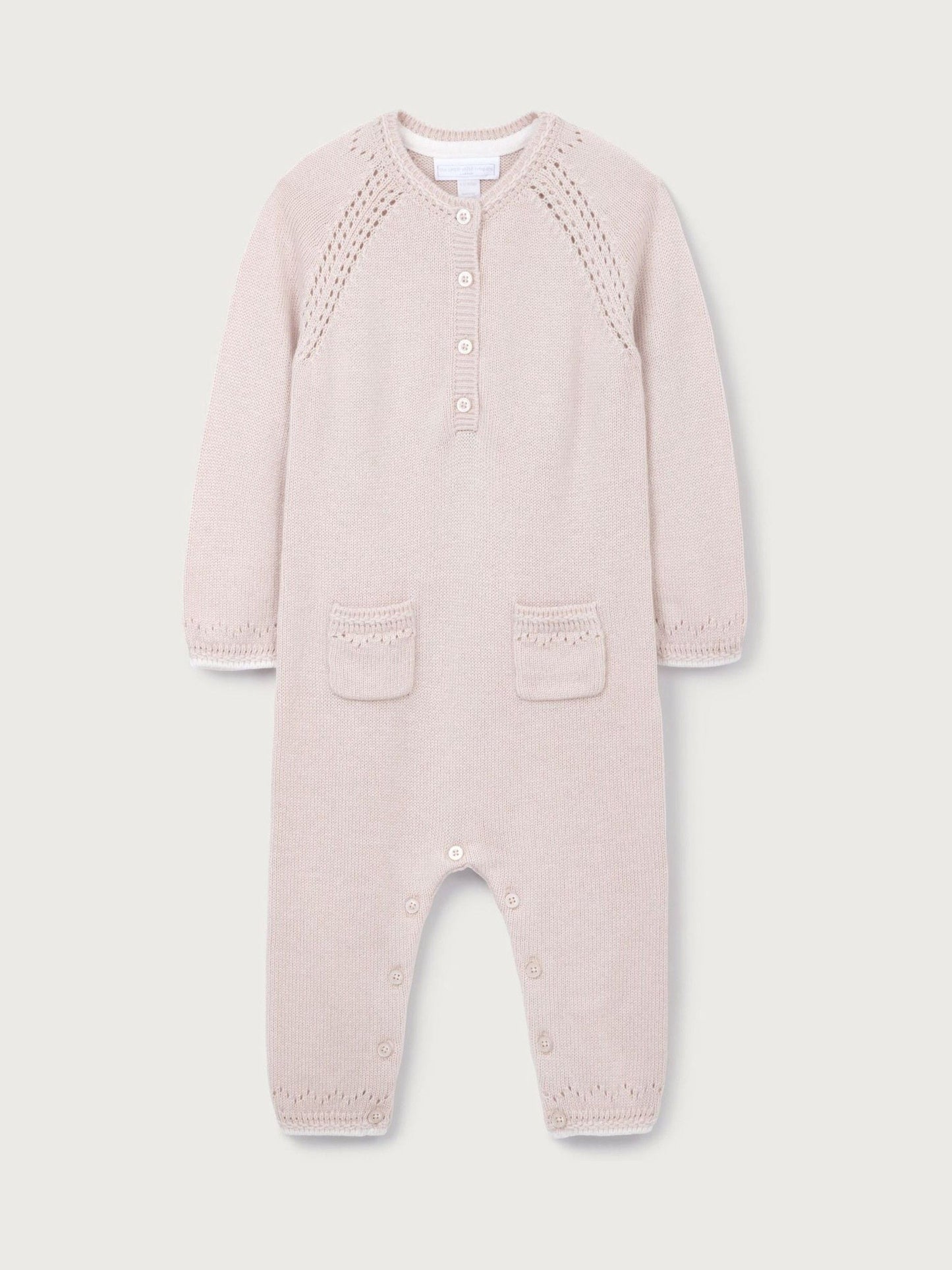 The White Company Pink Baby Pointelle Knitted Romper With Cashmere image 4