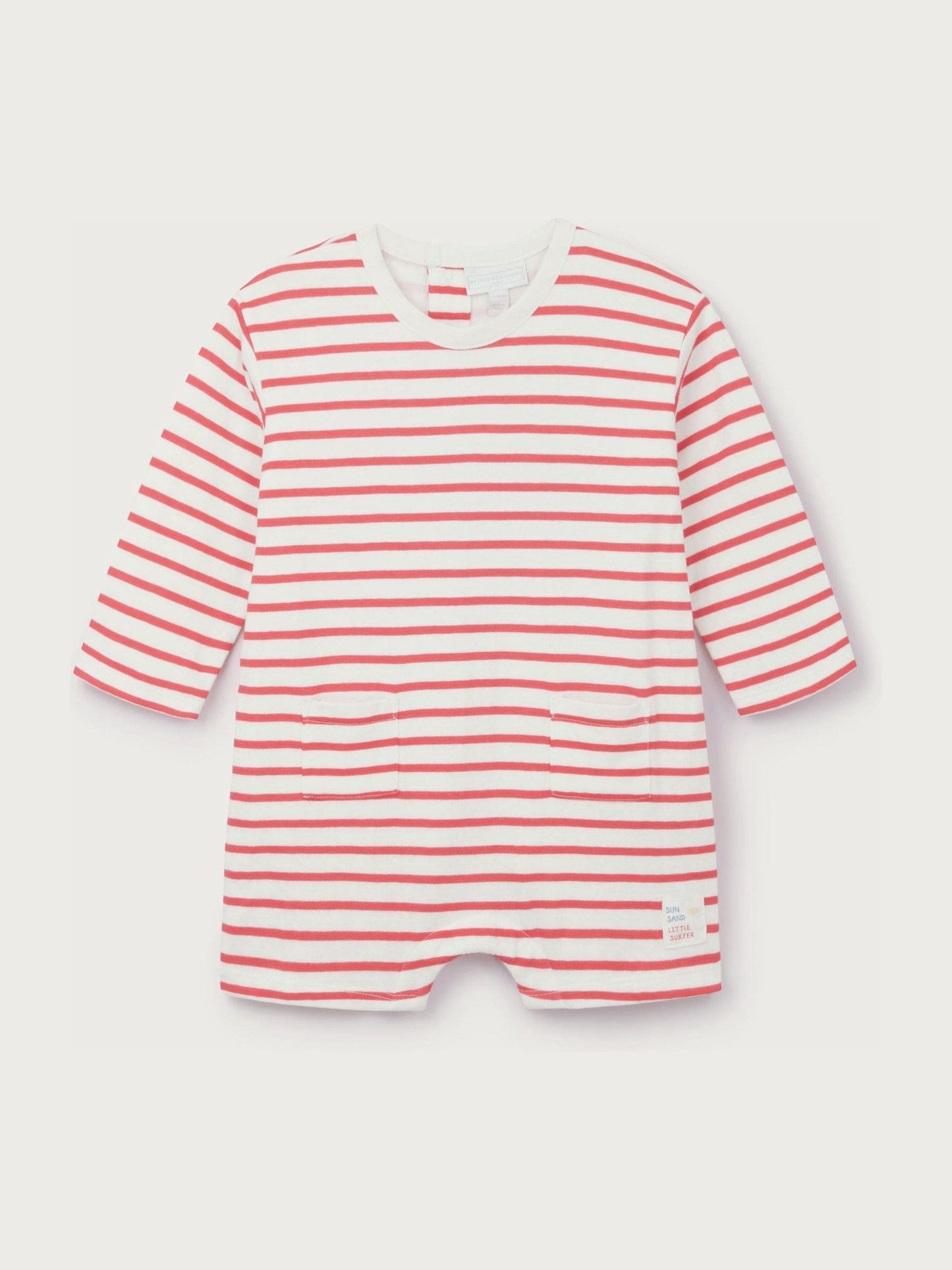 The White Company Red Baby Cotton Sun Sand Little Surfer Romper image 4