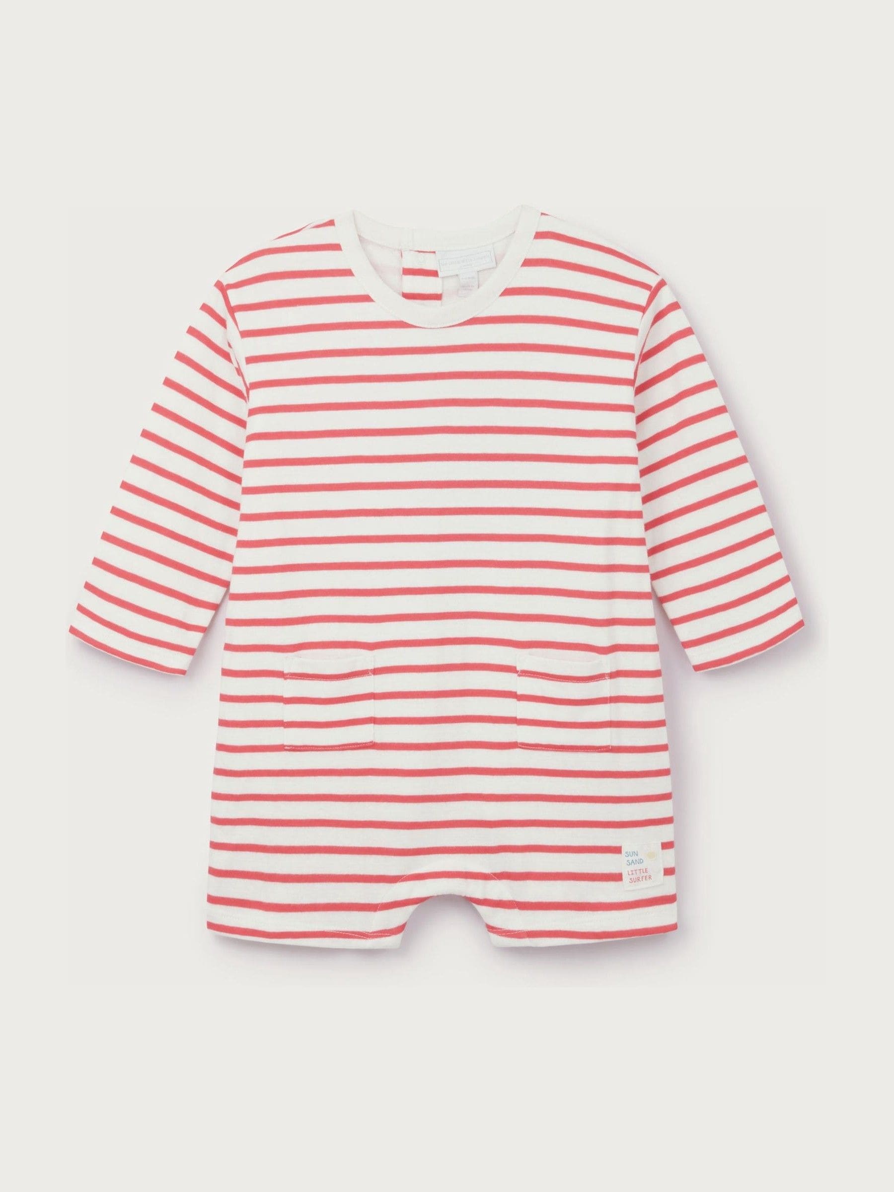 The White Company Red Baby Cotton Sun Sand Little Surfer Romper image 4