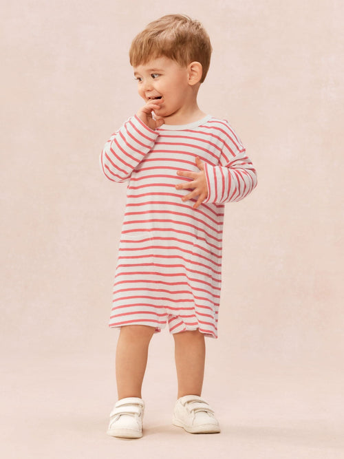 The White Company Red Baby Cotton Sun Sand Little Surfer Romper image 1