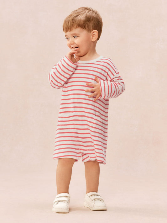 The White Company Red Baby Cotton Sun Sand Little Surfer Romper image 1