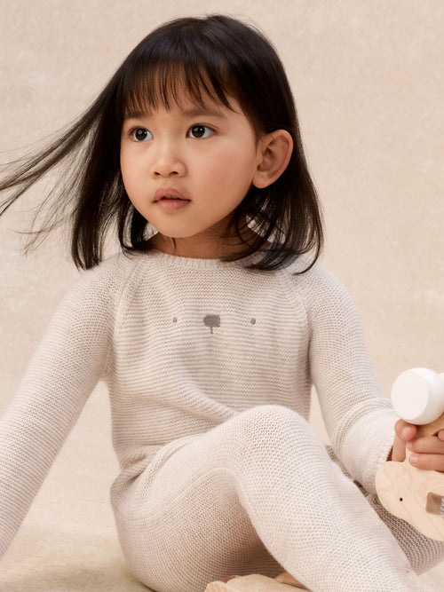 The White Company Cream Bear Romper With Cashmere image 1