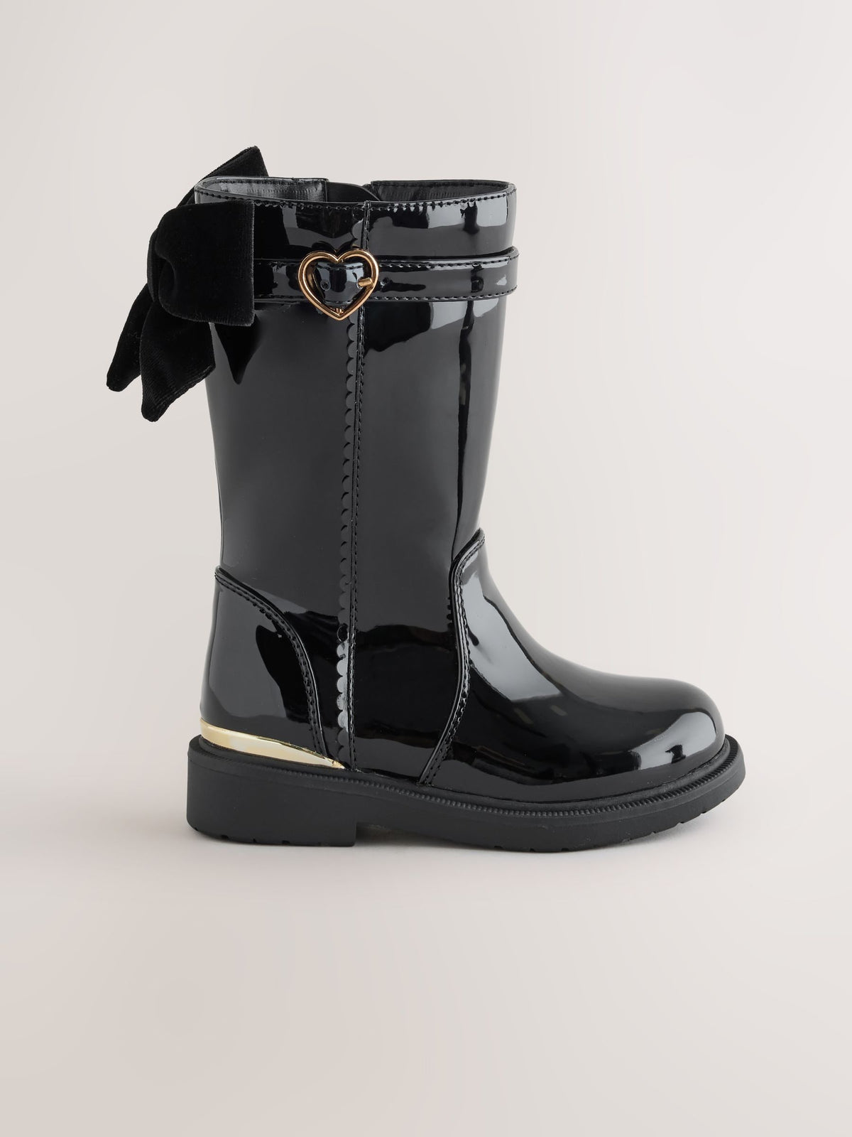 Dsiney Kidz - Black Patent Bow Detail Tall Boots image 2