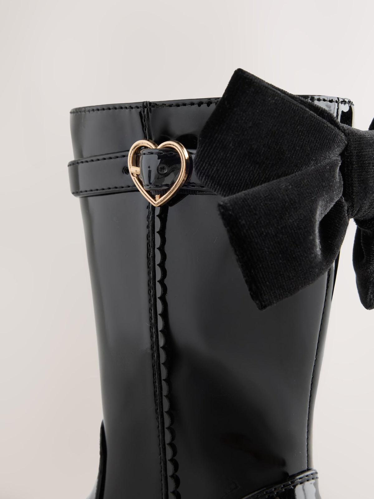 Dsiney Kidz - Black Patent Bow Detail Tall Boots image 4