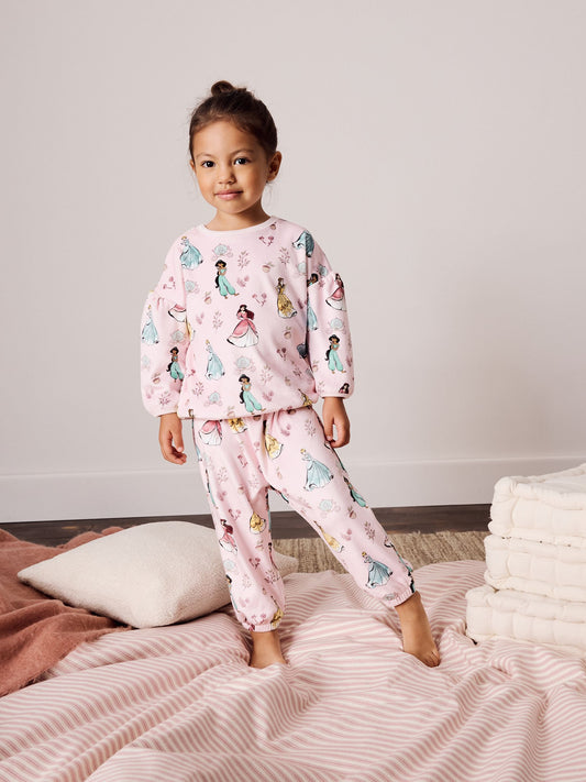 Pink Disney Princess Fleece Cosy Pyjamas (9mths-12yrs) - image 1