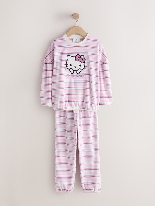 Ecru/Pink Striped Hello Kitty Cosy Pyjamas (3-16yrs) - image 1