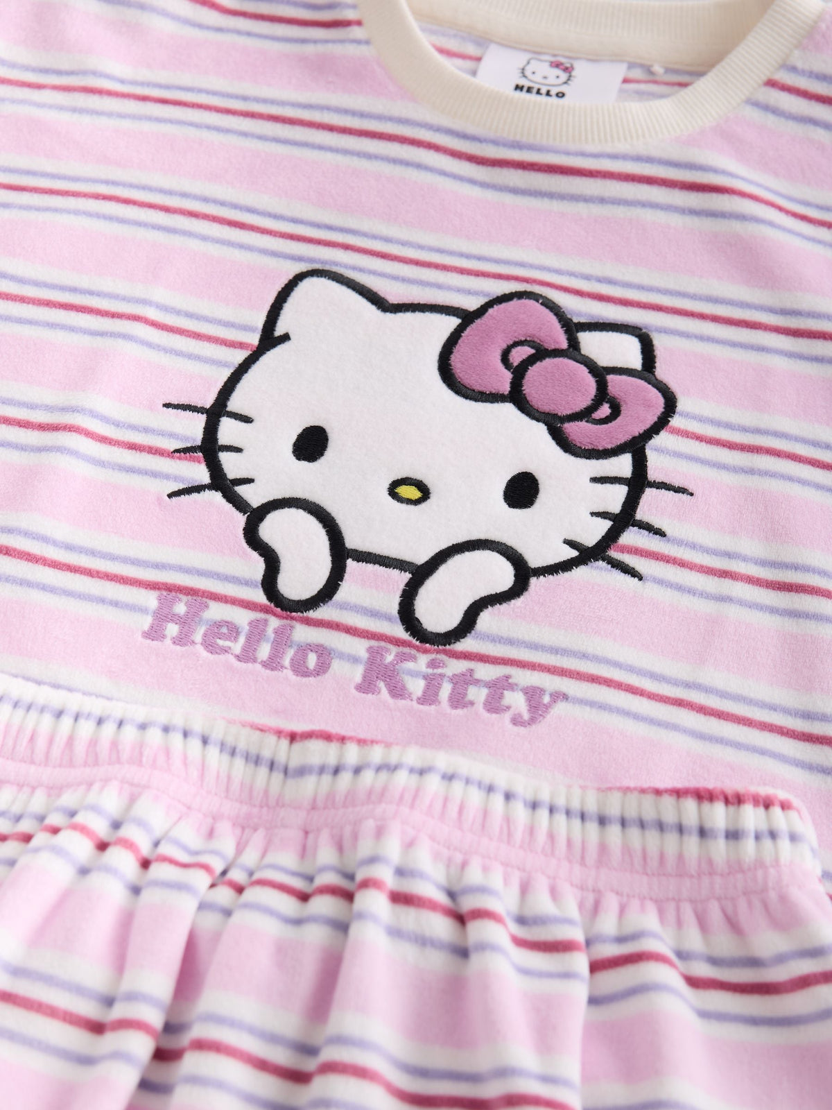 Ecru/Pink Striped Hello Kitty Cosy Pyjamas (3-16yrs) - image 4