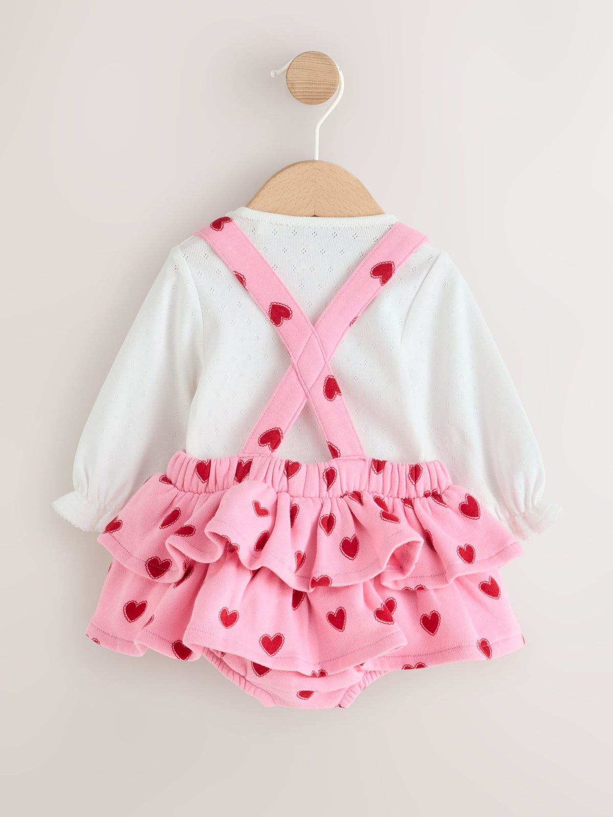 Pink Heart Baby Long Sleeve Bodysuit Bubble Skirt And Tights Set 3 Piece (0mths-2yrs) - image 2