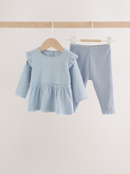 Blue Spot Peplum Top and Leggings Baby Set (0mths-2yrs) - image 1