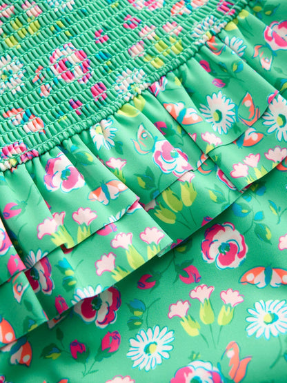 Boden Green Peplum Smocked Bikini image 3