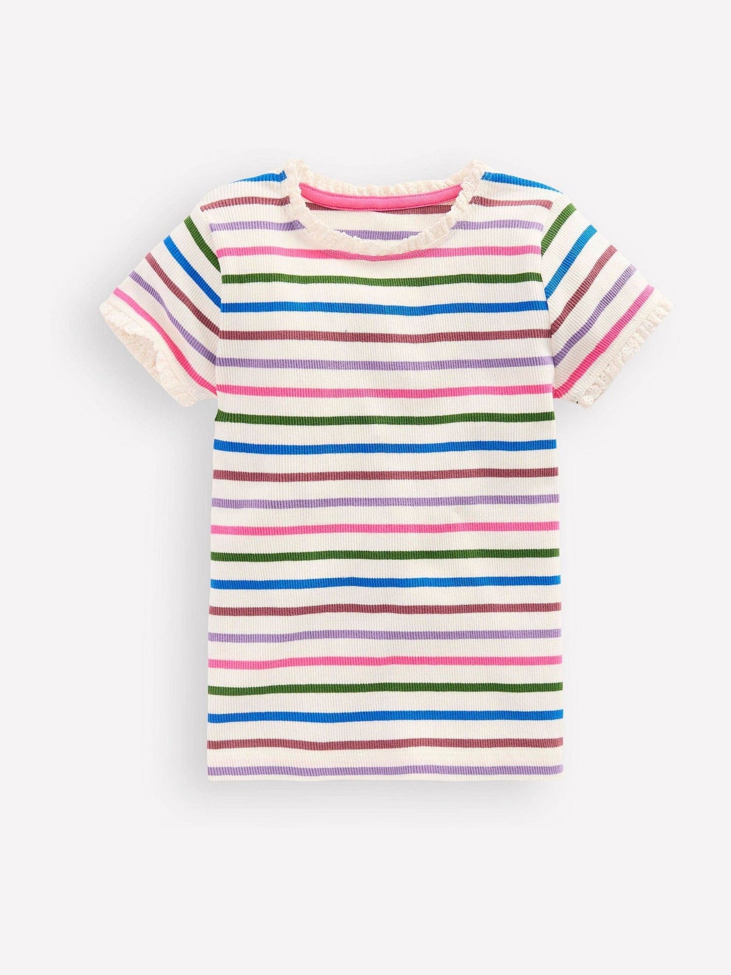 Boden Pink Short Sleeve Ribbed T-Shirt image 1