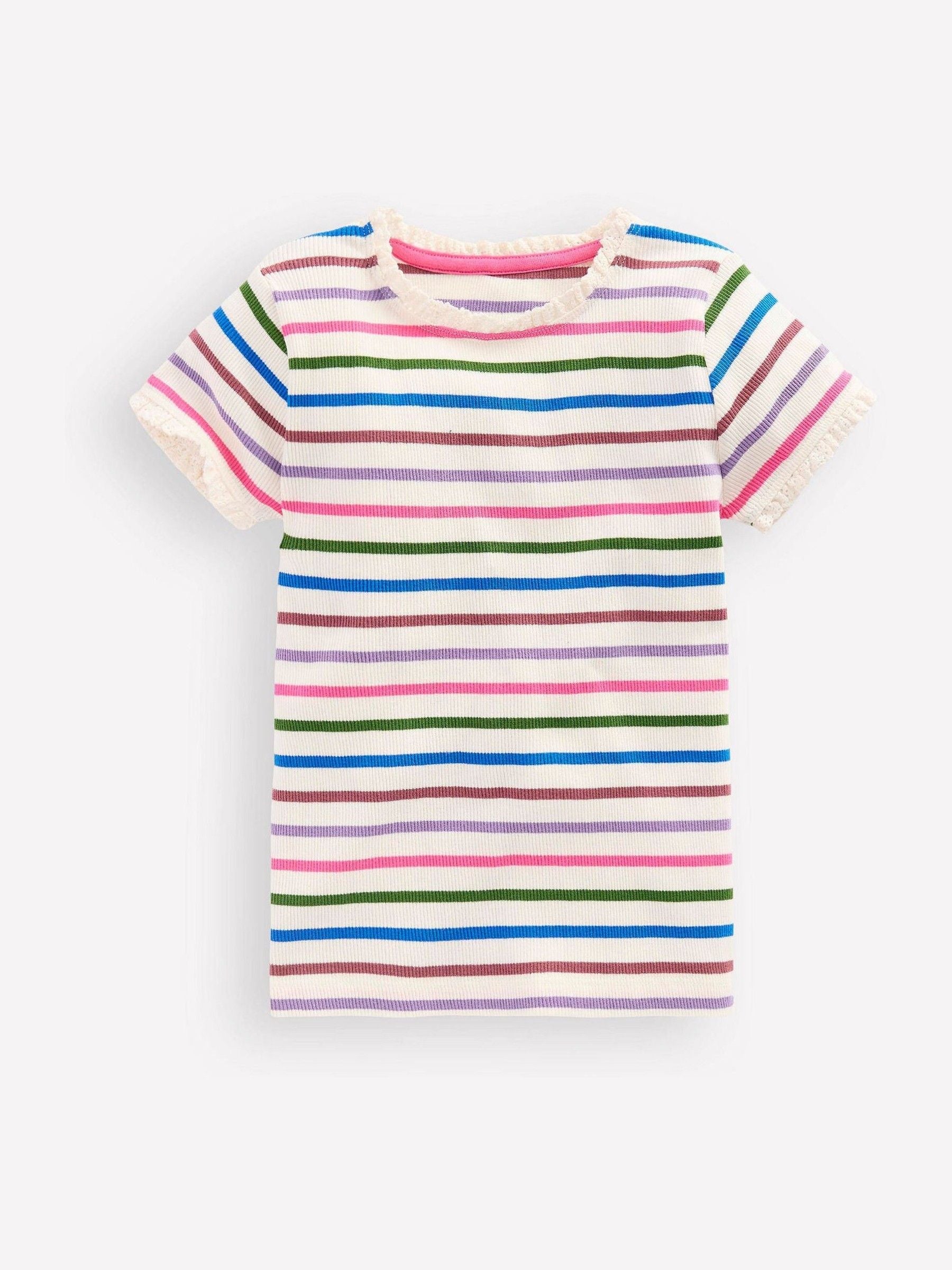 Boden Pink Short Sleeve Ribbed T-Shirt image 1