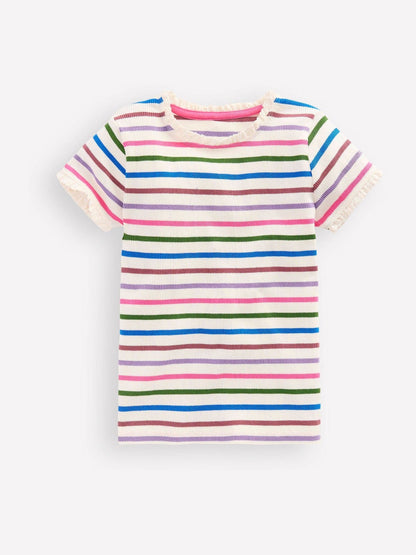 Boden Pink Short Sleeve Ribbed T-Shirt image 1