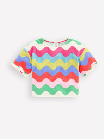 Boden Pink Dropped Shoulder Towelling Top image 1