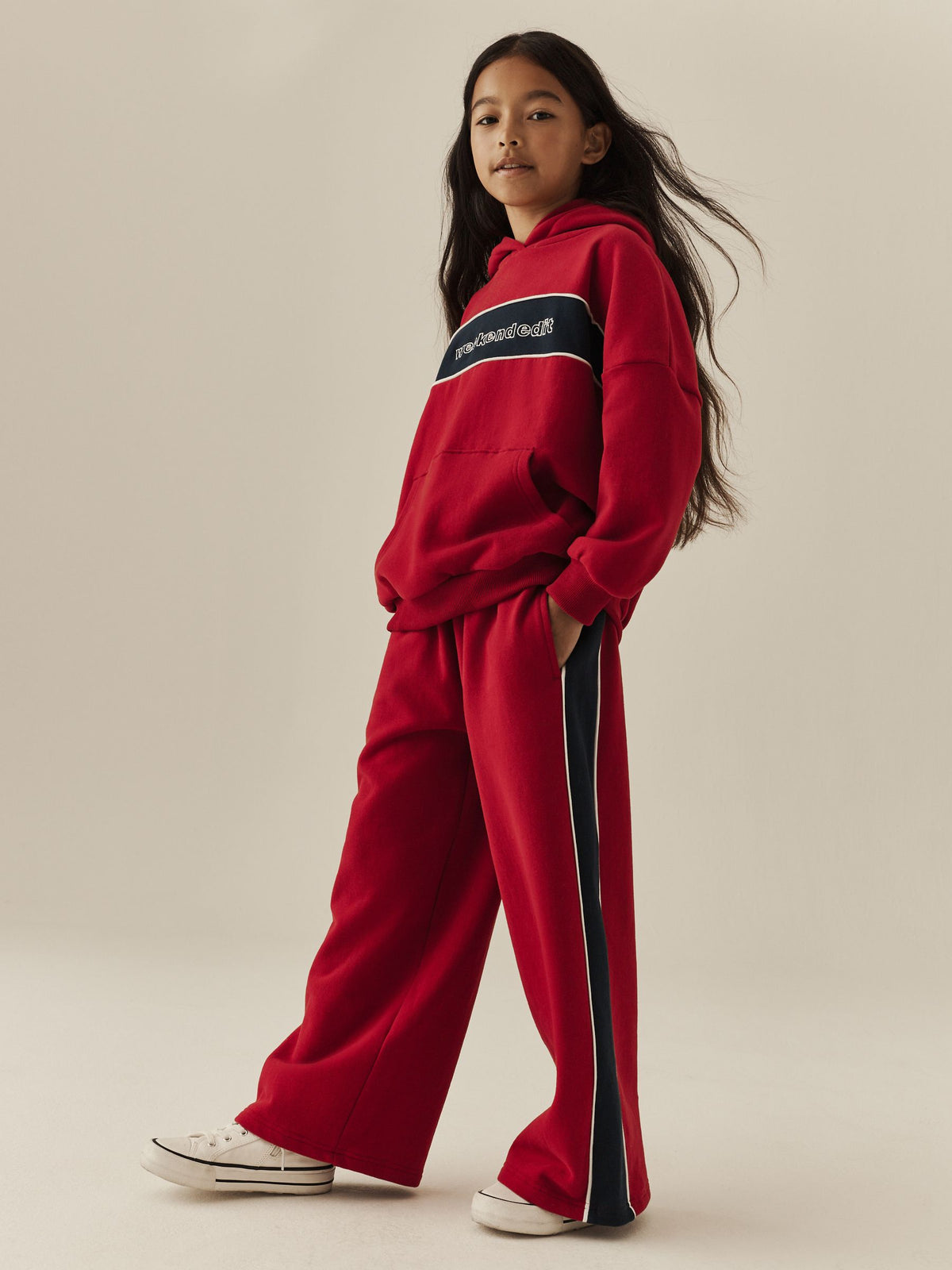 Red Hoodie And Wide Leg Joggers Set (3-16yrs) - image 2