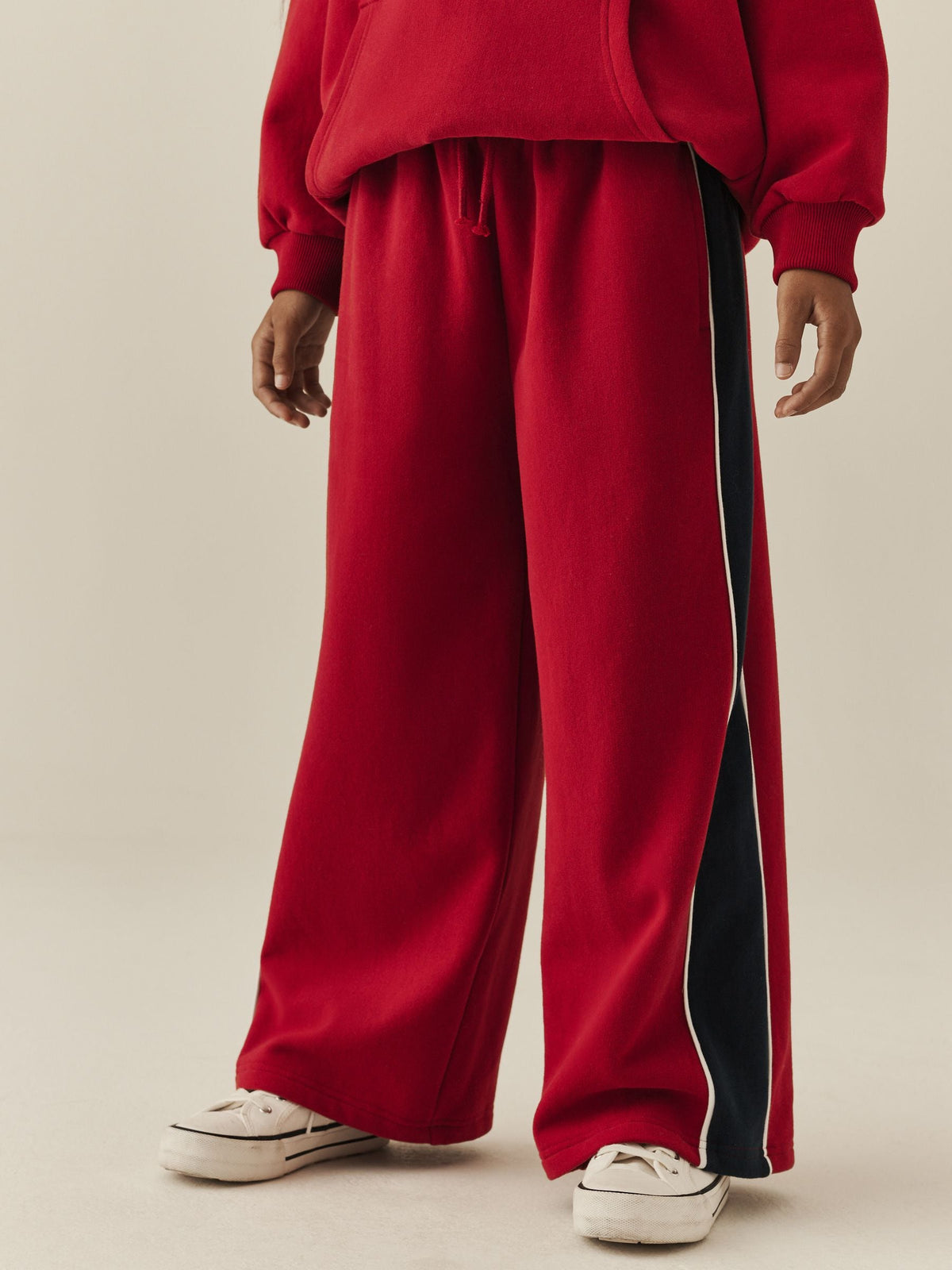 Red Hoodie And Wide Leg Joggers Set (3-16yrs) - image 3