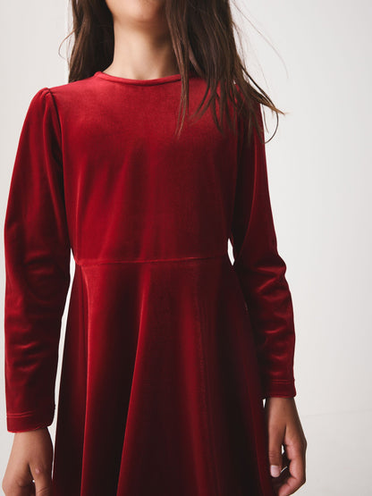 Dsiney Kidz - Red Velvet Skater Dress (3-16yrs) image 4