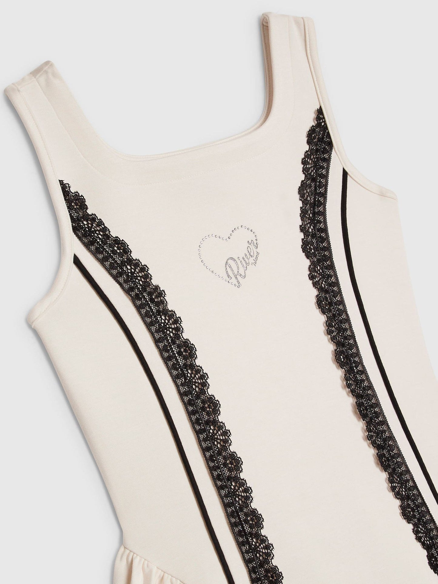 River Island Cream Premium Lace Prom Dress image 3