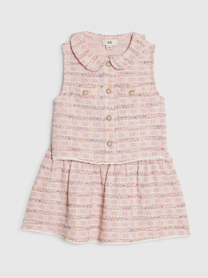 Dsiney Kidz - River Island Pink Boucle Waistcoat & Skirt Set image 3