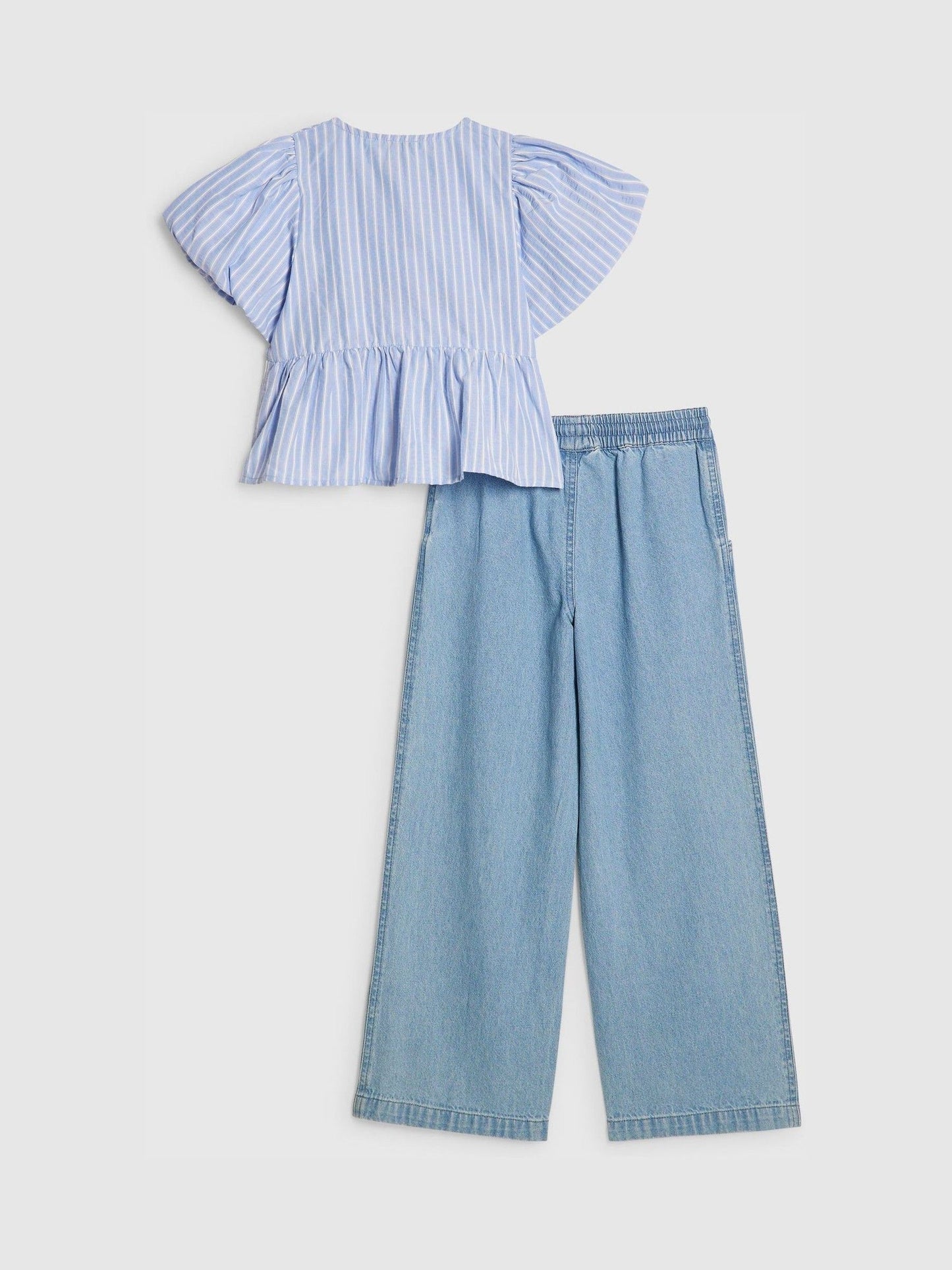 Dsiney Kidz - River Island Blue Seersucker Top & Jeans Set image 2
