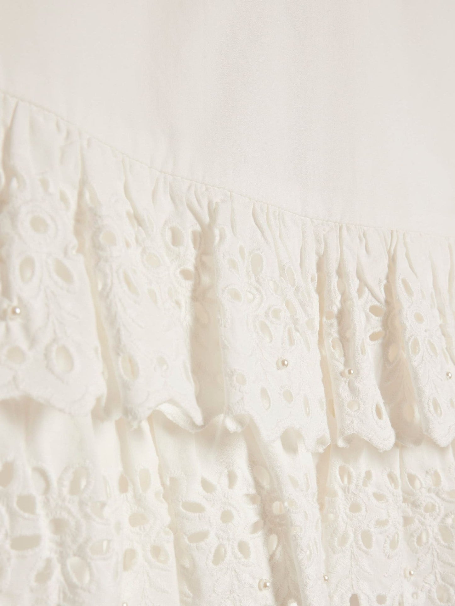 Dsiney Kidz - River Island White Denim Jacket & Broderie Skirt Set image 4