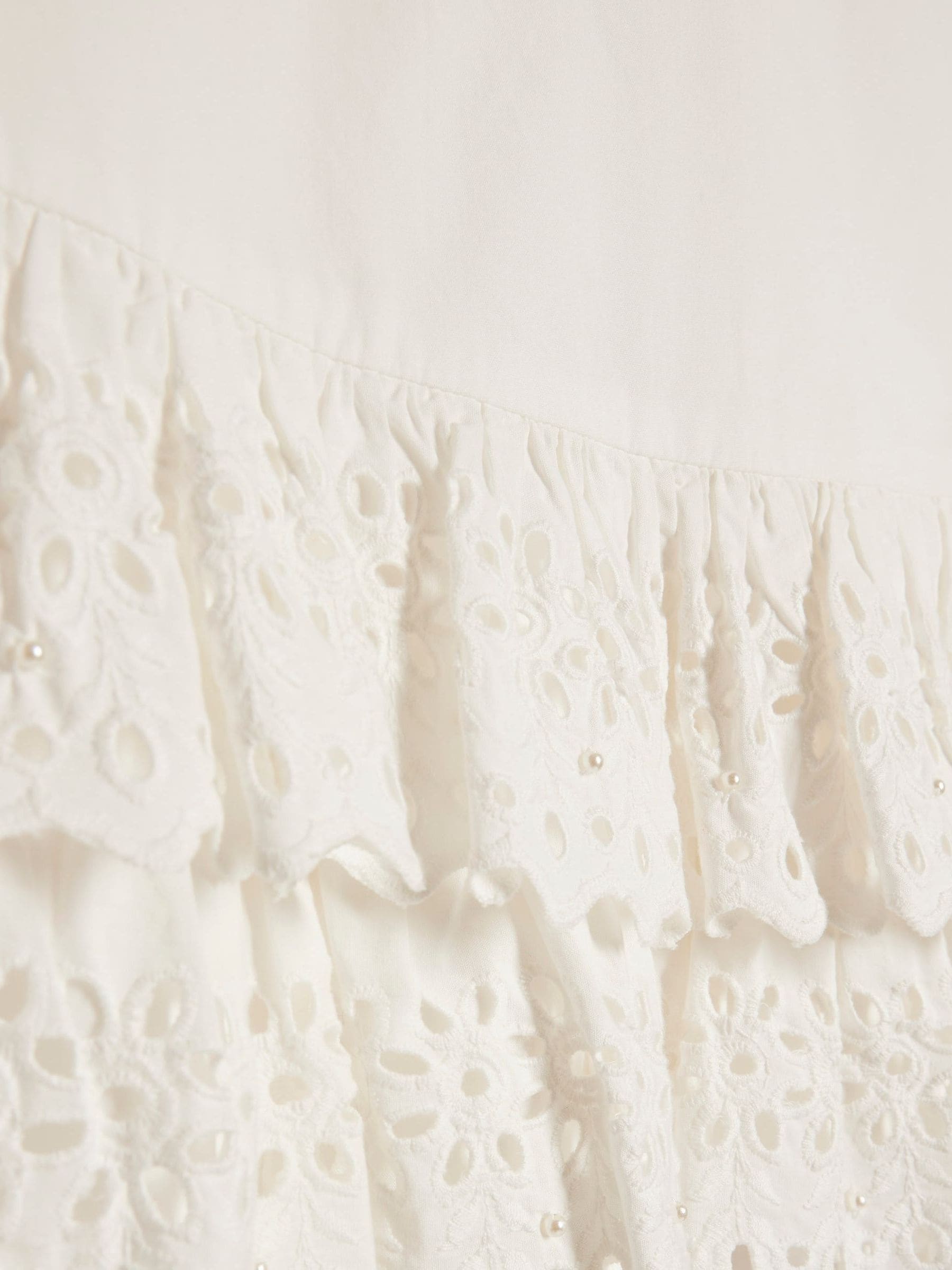Dsiney Kidz - River Island White Denim Jacket & Broderie Skirt Set image 4