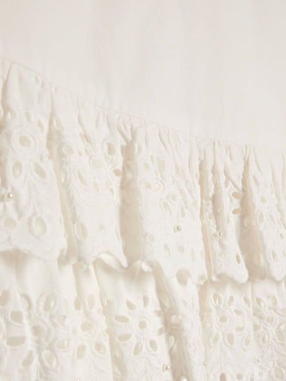 Dsiney Kidz - River Island White Denim Jacket & Broderie Skirt Set image 4