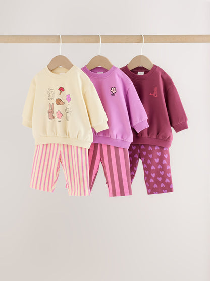 Purple Baby Sweat Top And Joggers 6 Pack (0mths-2yrs) - image 1