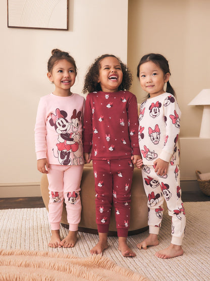 Burgundy Red Minnie Mouse Snuggle Pyjamas 3 Pack (9mths-12yrs) - image 2