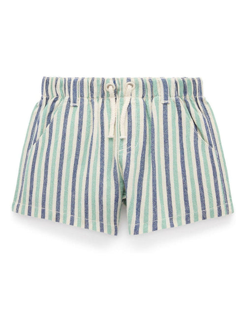Purebaby Blue Pull On Striped Shorts image 1
