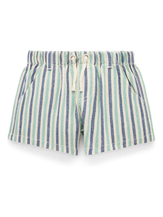Purebaby Blue Pull On Striped Shorts image 1