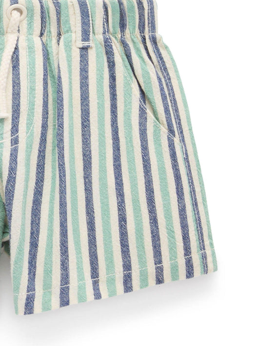 Purebaby Blue Pull On Striped Shorts image 2