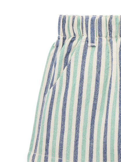 Purebaby Blue Pull On Striped Shorts image 3