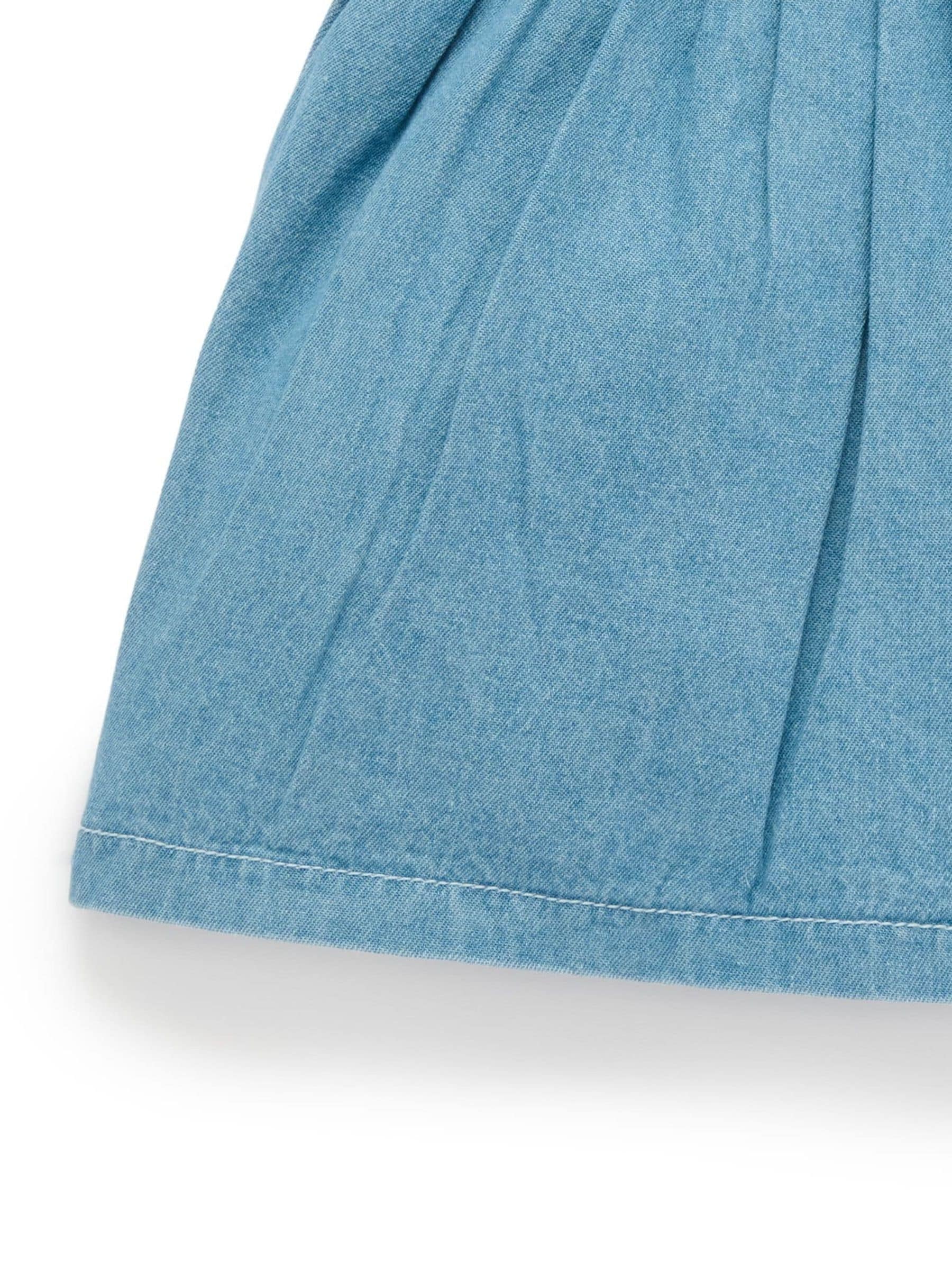 Purebaby Blue Embroidered Pinnie Dress image 5