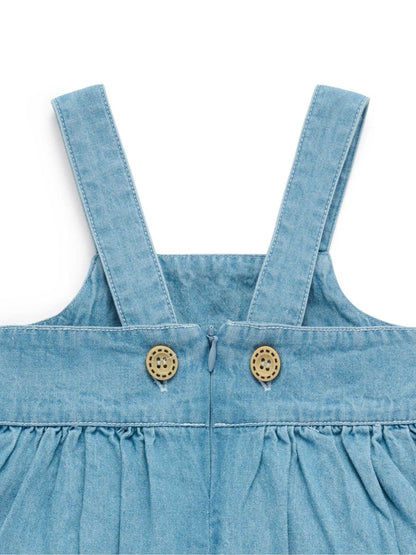 Purebaby Blue Embroidered Pinnie Dress image 6